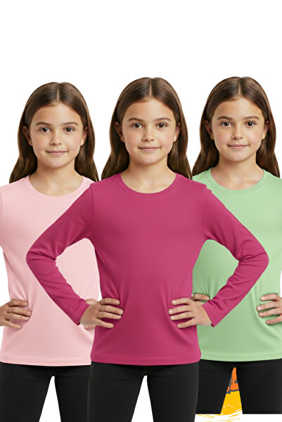 Dolce Destino 3-Piece Long Sleeve Bodysuit Set – Combed Cotton Long Sleeve T-Shirt Set Suitable for Daily Wear and Underwear