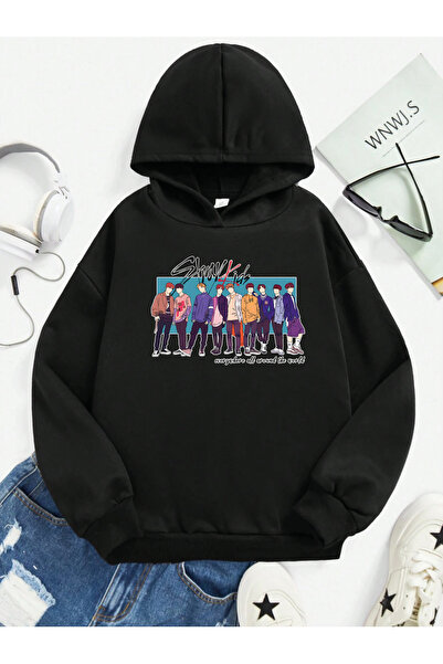 SVART WEAR Παιδικό φούτερ με στάμπα, 100% βαμβακερό, με τσέπη καγκουρό και κο...