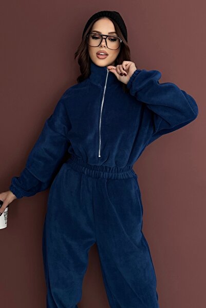 New Now Vi̇ka Zippered Fleece Jumpsuit