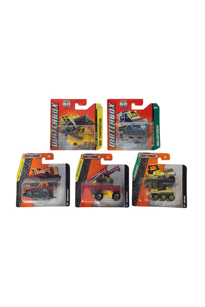 Matchbox Set of 5 Matchbox cars, construction/commercial models, 7cm, 1/64, multicolor