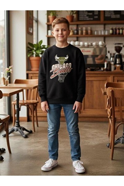 Zekids Swea cu design scris Chicago Bulls pentru băieți tricou