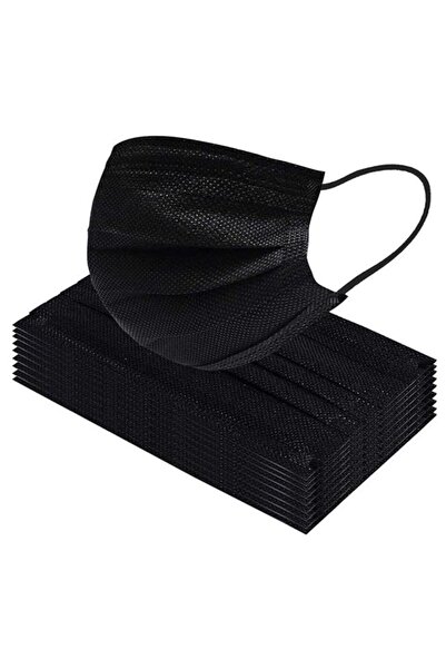 Generic 50-Piece 3-Layer Disposable Black Face Mask For Adults