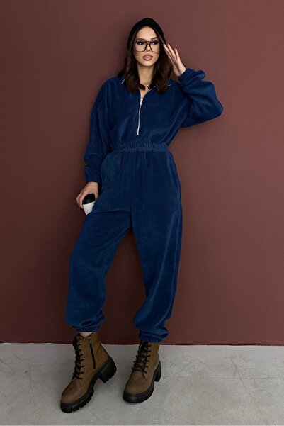 New Now Vi̇ka Zippered Fleece Jumpsuit