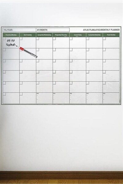 MyTechCat ® Manyetik Yapışkanlı Bir Aylık Program Planlayıcı Takvim 85x56 cm