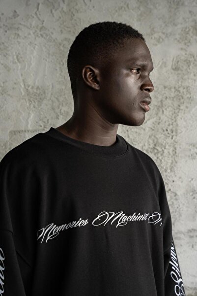 Machinist Ανδρικό μακρυμάνικο μπλουζάκι με τύπωμα μαύρο