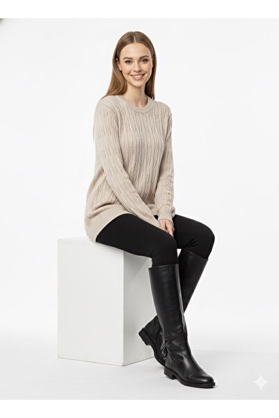 ModaPlaza Women's Hair Braid Patterned Knitwear Sweater 5354