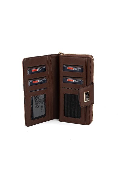 Silver Polo Silver & Polo SP928 Дамски портмоне и кардхолдер Tartan тъмнокафяво-кафяво