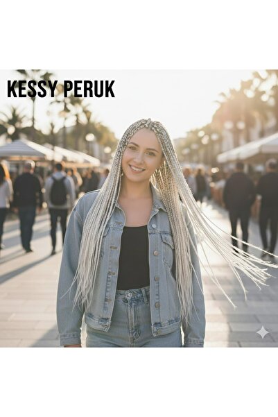 kessy peruk Afrika Örgüsü Kanekalon Fiber Sentetik Saç-165gr (Renk kodu)60A-B...