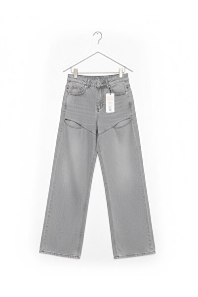 PELTEX Women's Window Detail Palazzo Jeans Denim Jean Pants