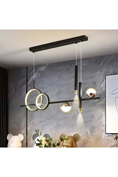 Alessandro DESIGN DAMARA LED Pendant Chandelier with Remote, 44 W, Cool/Warm/Neutral, Dimmable, Black, Adjustable Heig