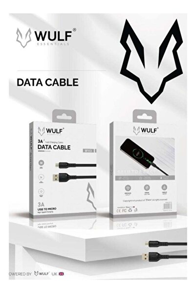 WULF كابل USB إلى Micro W113 3A - كابل شحن سريع بطول 1 متر