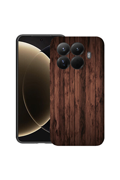 bestcase Husă premium din silicon pentru Xiaomi 15T Pro, design din lemn de nuc, 3100018 PB 888