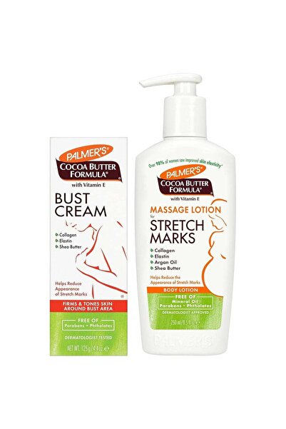 PALMER'S Palmers Cocoa Butter Cream 125g & Massage Lotion 250ml for Stretch Marks Pack
