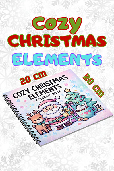Pink Swan Craft Yılbaşı Cozy Christmas Elements – 20x20 cm Büyük Boyama Kitab...