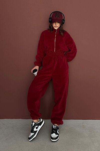 New Now Vi̇ka Zippered Fleece Jumpsuit