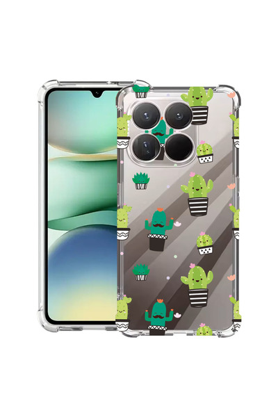 bestcase Carcasă antișoc pentru Xiaomi 15T, cu design Happy Cactus, 2100000 AS 165