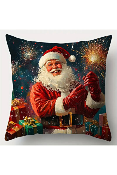 CN Set of 4,Christmas Pillowcase,Deer Snowman,Christmas Pattern,44.96 cm *44.96 cm Christmas Decoration