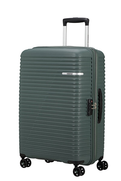 American Tourister LIFTOFF-901 Troller Medium Suitcase Olive Green-67/24 cm, 4 H-Spin wheels