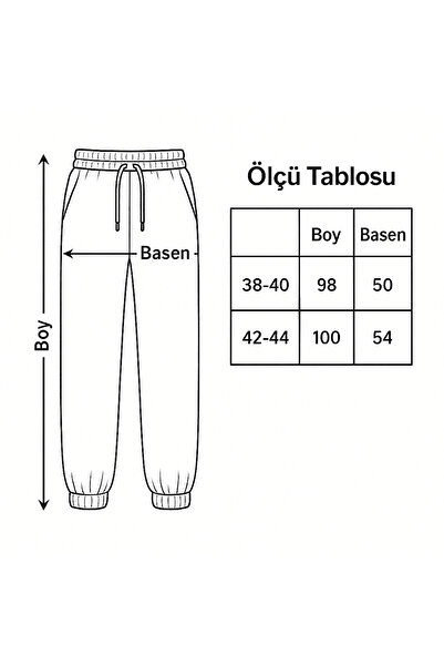 Yediler Tekstil Kadın Kışlık Şardonlu 3 İplik Paçası Lastikli Eşofman Altı
