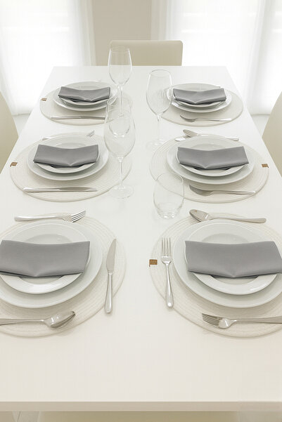 Febros Set de bumbac 100% de tacâmuri americane Jut Supla – 6, lucrate manual, suport rotund anti-alunecare