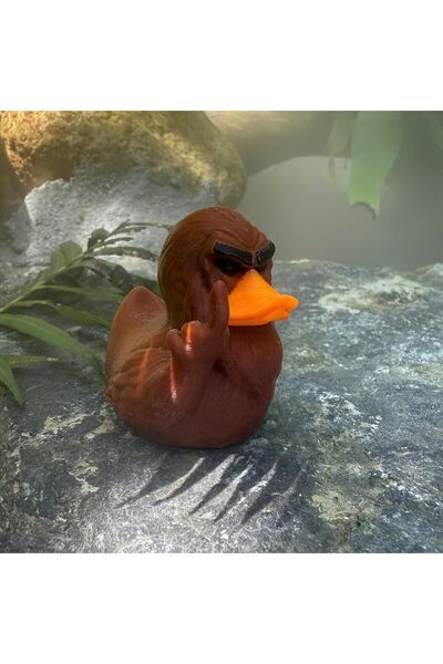 Generic Bigfoot Duck Figurine - Funny 3D Printed Cryptid Collectible for Dashboard & Desk