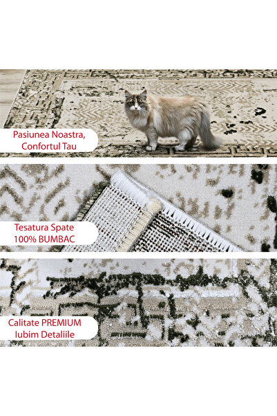 Brava Casa Carpet Viridi Harmonia, Living/Bedroom, Green, cream, gold, Underfloor heating, Yarn