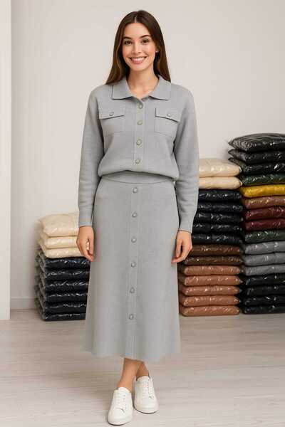MAY MARA 2-Piece Knitwear Set with Cardigan and Skirt