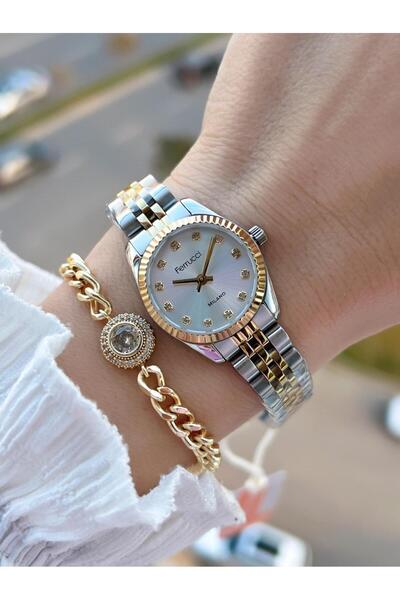 Ferrucci Small Vintage Case Steel Band 2 Years Warranty 3 Atm Women Wristwatch+Bracelet Fy.03630.4