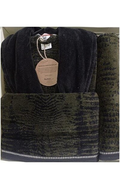 Özdilek Bathrobe Set Family Set Double Verde Black-Cream