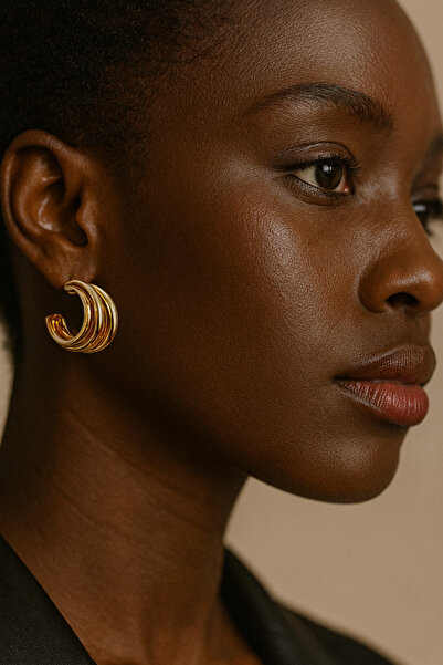 PaminBags Aksesuar أقراط دائرية بتصميم ثلاثي LNS-002