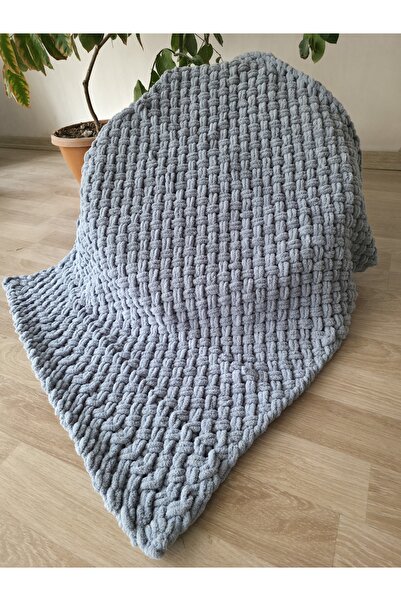 TANIŞ BEBE Alize Puffy Hand Knitted 85×85 cm Soft Baby Blanket – Handmade, Wa...