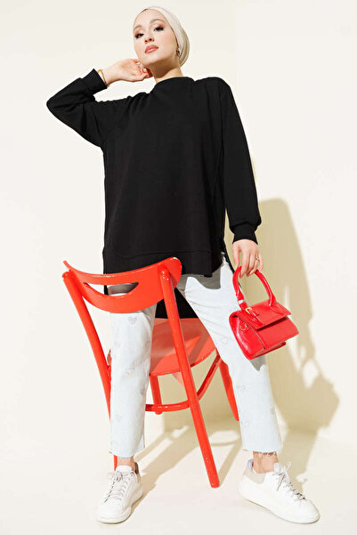 Smy moda Double Face Oval Cut Oversized Tunic