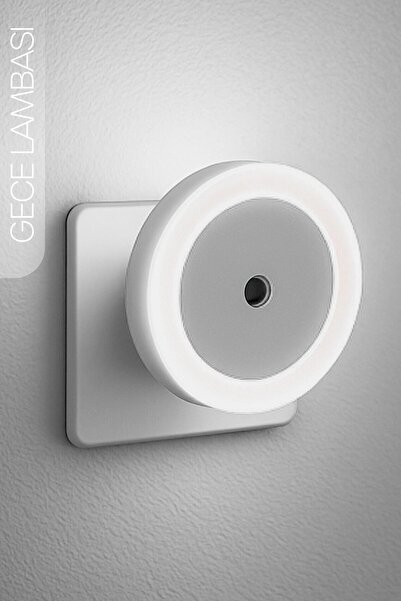 Telvesse Yuvarlak Otomatik Gece Lambası Işığa Duyarlı Karanlık LDR Sensörlü K...