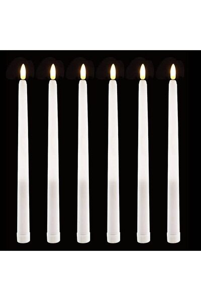 EXCEFORE شموع LED مدببة مع جهاز تحكم عن بعد، 6 قطع، 28 سم، عديمة اللهب، بيضاء...