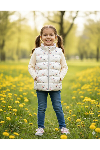 Modayıldızlar Girl's Puffer Vest with Zipper Pockets 2026 New Season