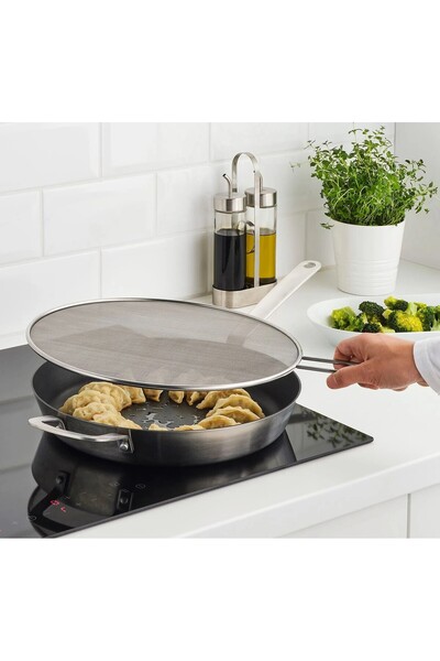 TEZPAZAR Klockren Saplı Yağ Sıçratmaz Tel Kapak Çap 33 Cm Yağ Sıçrama Önleyic...