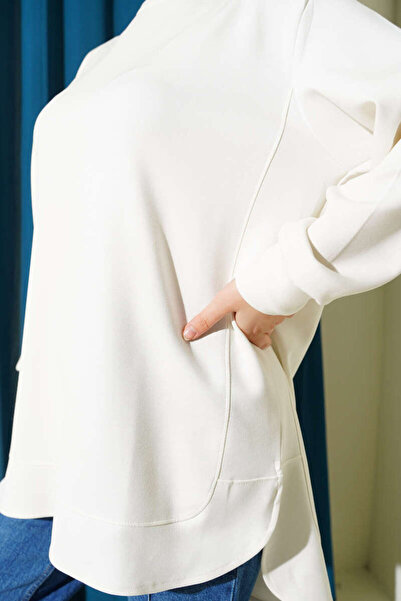 Smy moda Double Face Oval Cut Oversized Tunic