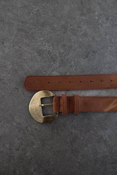 HAZELANNA حزام تان من جلد الغزال