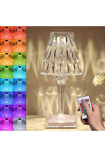 NALACAL مصباح طاولة كريستالي لاسلكي على شكل وردة - مصباح طاولة LED ماسي قابل ...