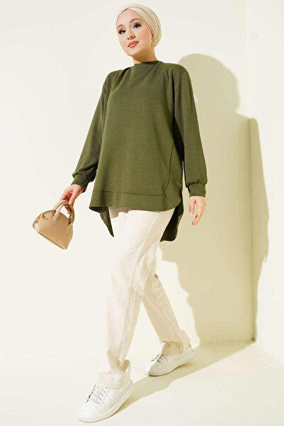 Smy moda Τουνίκ διπλής όψης οβάλ κοπής oversized