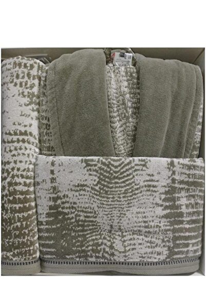 Özdilek Bathrobe Set Family Set Double Verde Black-Cream