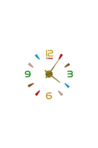 Three top online Sticker wall clock 4 digits yellow colour