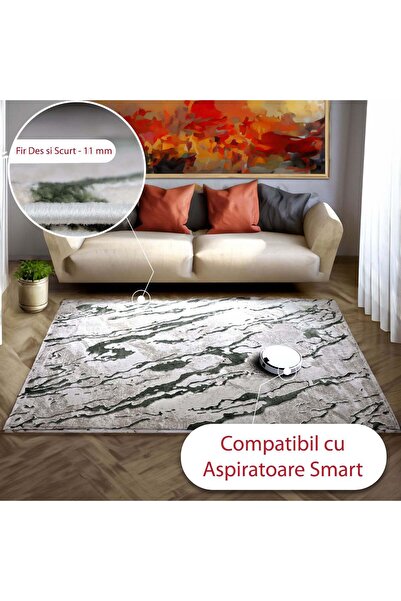 Brava Casa Lush Cream Carpet, Living Room/Bedroom, Black, White and Grey, Underfloor Heating, Short Pile