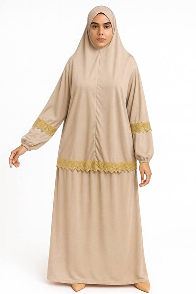 ALDAIYR Double Piece Women's Hijab Embroidered Prayer Dress Anti-Sweat Prayer Clothing