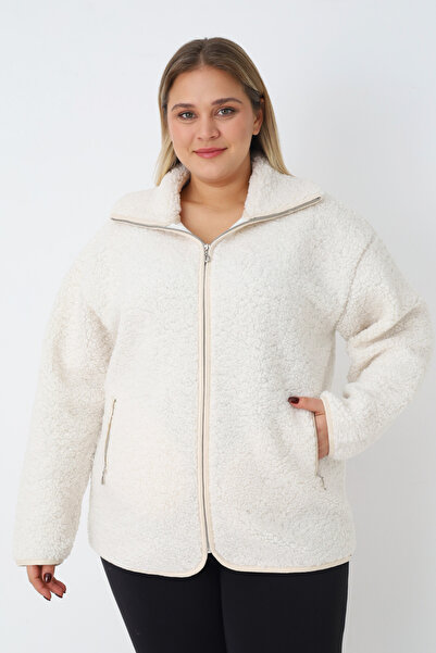 İntensive Γυναικεία βελούδινη ζακέτα με μακρυμάνικο φερμουάρ και τσέπες