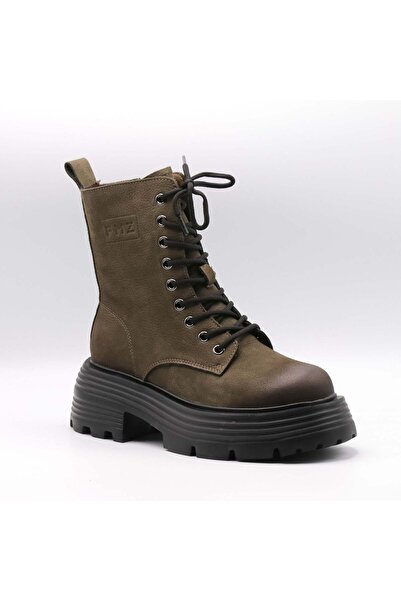 FORMAZIONE Women's genuine leather boots 2301, lace and zipper closure, 6cm sole height, fur-lined interior,