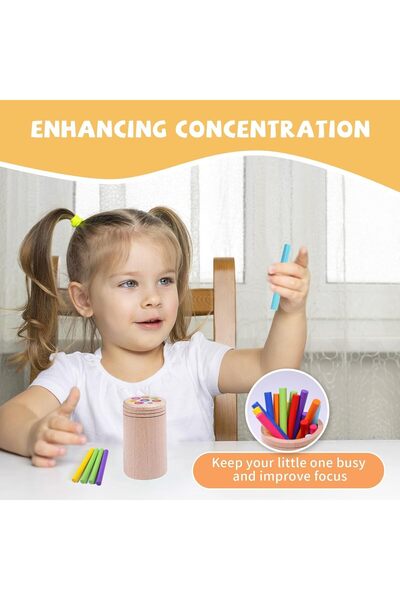 Generic Montessori Beech Wood Sorting Toy for Ages 1+, Portable with Storage Bag