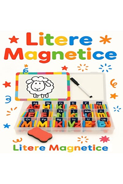 nuvora Magnetic Letters & Numbers Set with Double Magnetic Board and Organizer Box - Educational Toy