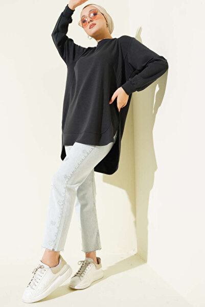 Smy moda Double Face Oval Cut Oversized Tunic