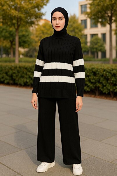 MAY MARA 2-piece fisherman collar knitwear set